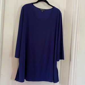 Slinky Brand long sleeved, tunic top, navy blue